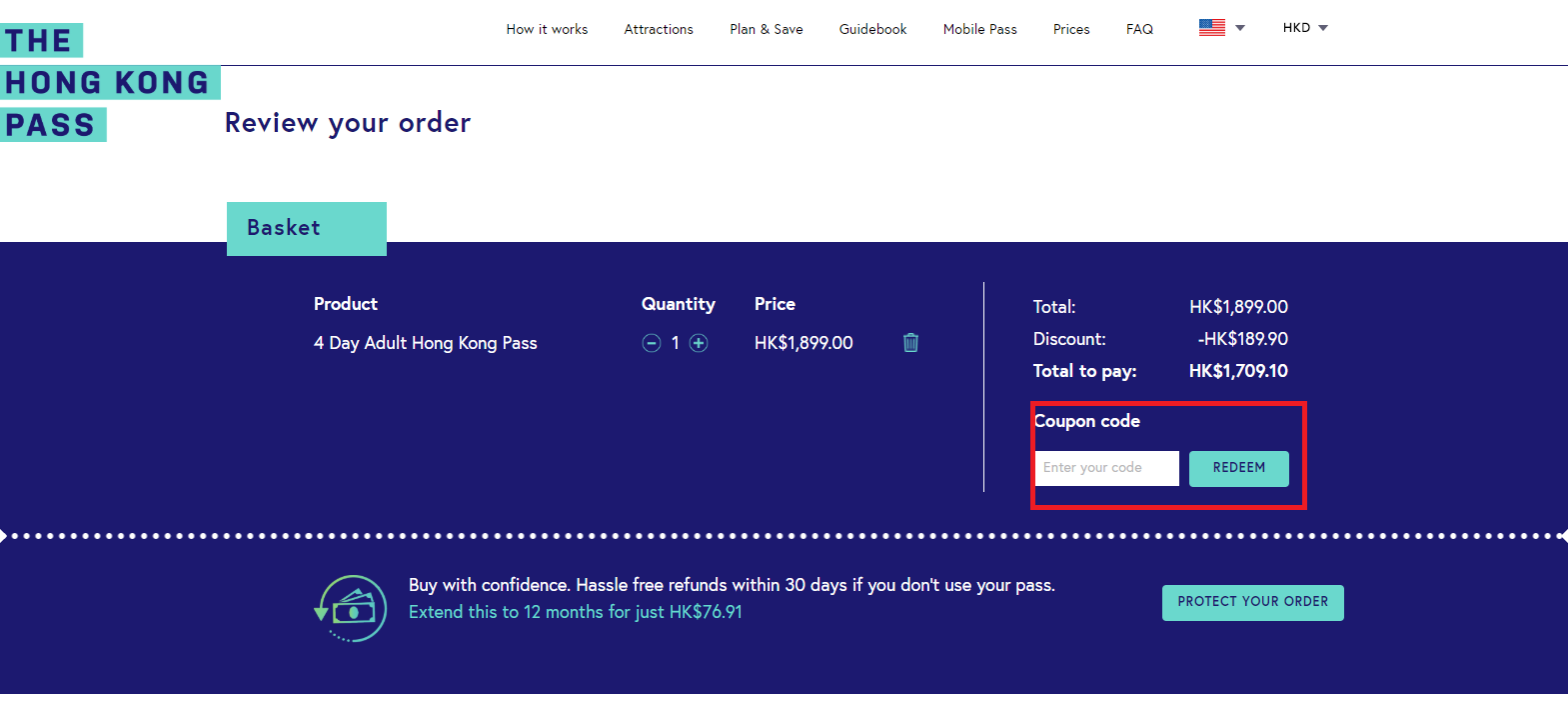How to use a Hong Kong Pass Promo Code
